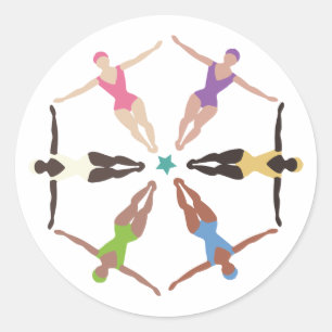 Synchronised Swimmers Classic Round Sticker