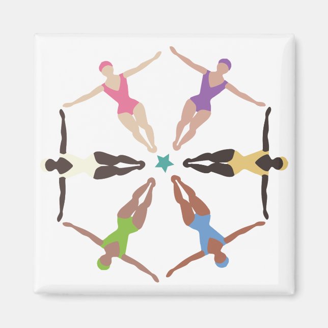 Synchronised Swimmers Magnet (Front)