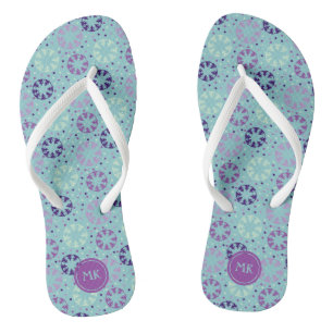 Synchronised Swimmers Swimming Patterned Monogram Flip Flops