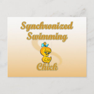 Synchronised Swimming Chick Postcard