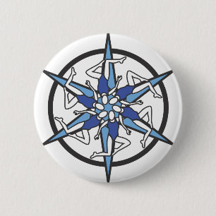 Synchronised Swimming Circle Logo in Blue 6 Cm Round Badge