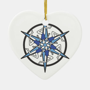 Synchronised Swimming Circle Logo in Blue Ceramic Tree Decoration