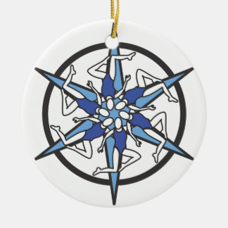 Synchronised Swimming Circle Logo in Blue Ceramic Tree Decoration