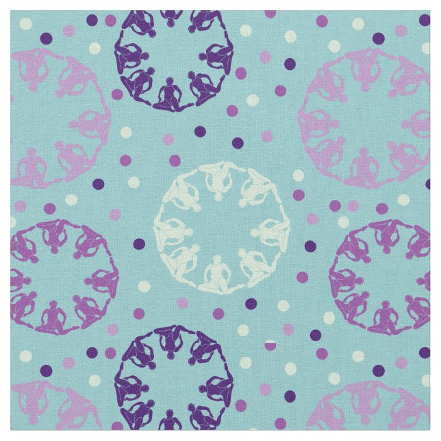 Synchronised Swimming Geometric Pattern Polka Dot Fabric (Close Up)