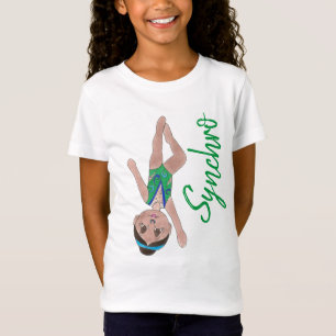 Synchronised Swimming Green Synchro Swimmer Girl T-Shirt