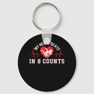 Synchronised Swimming Heart Beats 8 Counts Key Ring