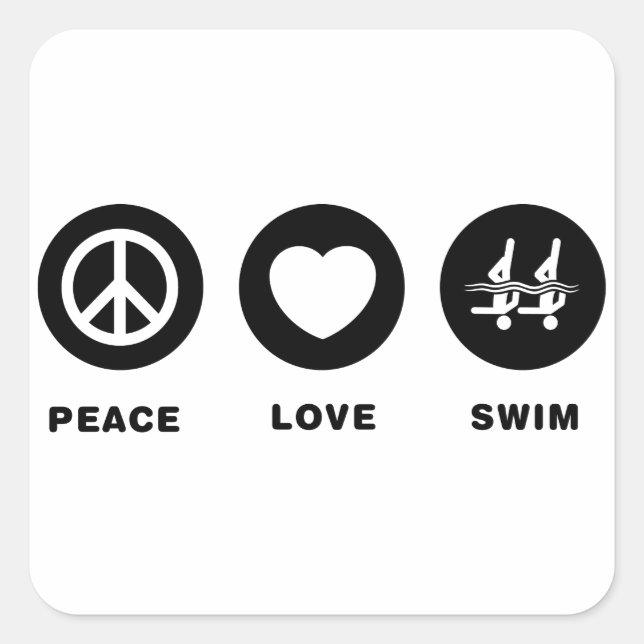 Synchronised Swimming Square Sticker (Front)