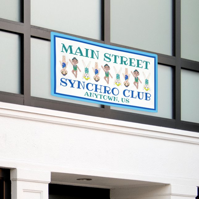 Synchronised Swimming Swim Team Pool Coach Club Banner (Outside Building)