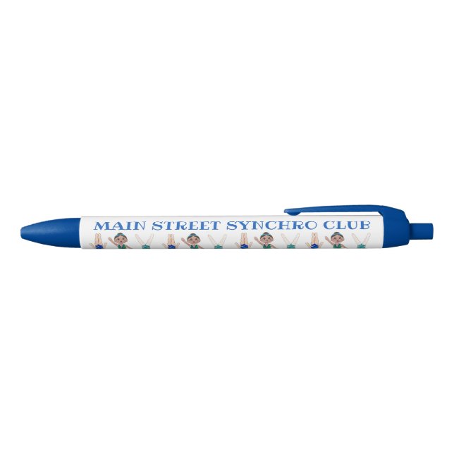 Synchronised Swimming Swim Team Pool Coach Club Blue Ink Pen (Top)