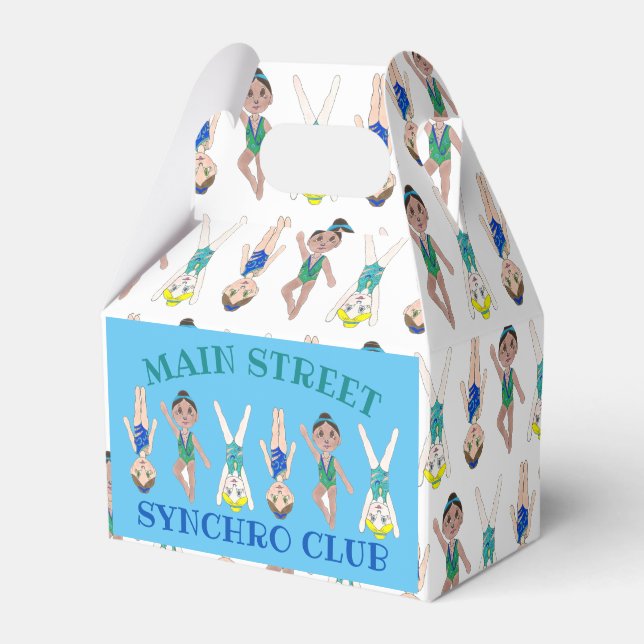 Synchronised Swimming Swim Team Pool Coach Club Favour Box (Front Side)