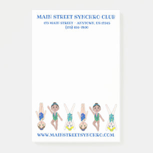 Synchronised Swimming Swim Team Pool Coach Club Post-it Notes