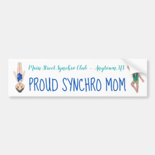 Synchronised Swimming Swim Team Proud Synchro Mum Bumper Sticker