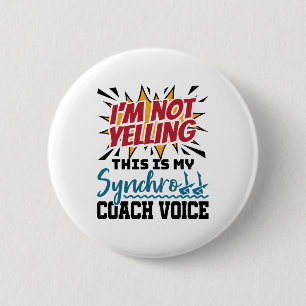 Synchronised Swimming Synchro Coach Voice 6 Cm Round Badge