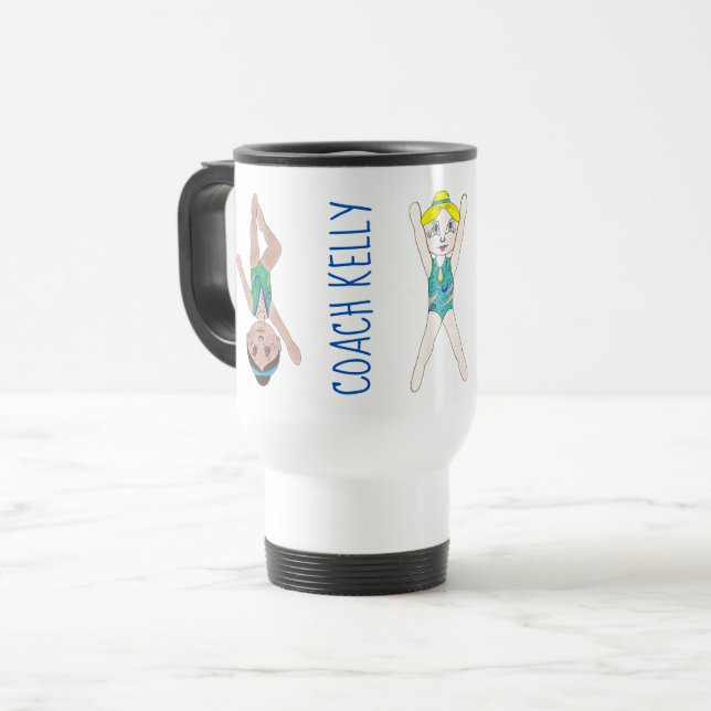 Synchronised Swimming Team Synchro Swimmer Coach Travel Mug (Front Left)