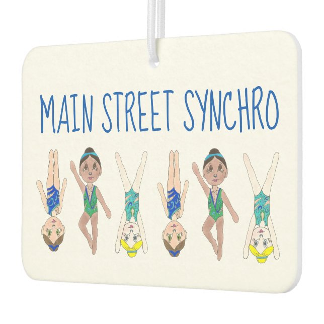 Synchronised Swimming Team Synchro Swimmer Girls Car Air Freshener (Left)