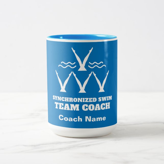 Synchronised Swimming Team Two-Tone Coffee Mug (Center)