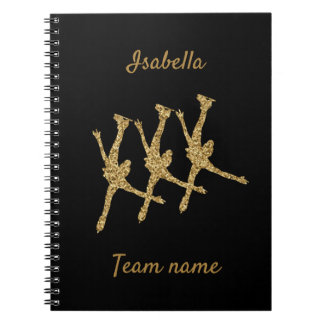 Synchronized skating notebook line gold glitter