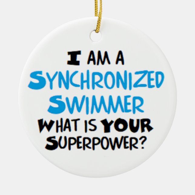 synchronized swimmer  ceramic tree decoration (Front)