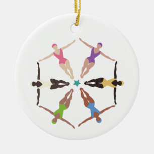 Synchronized Swimmers Ceramic Tree Decoration