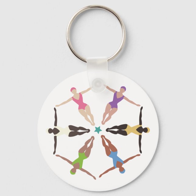 Synchronized Swimmers Key Ring (Front)