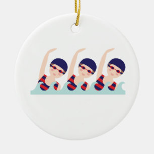 Synchronized Swimming Ceramic Tree Decoration
