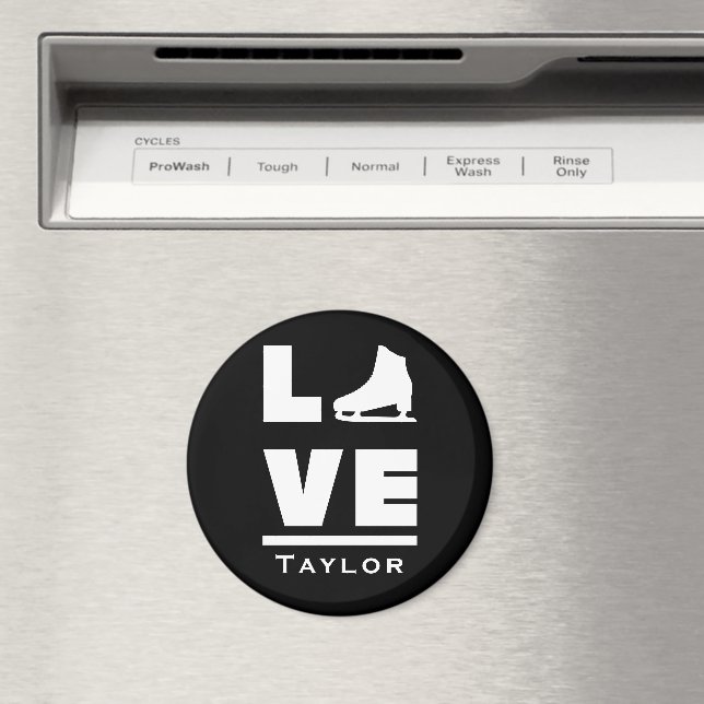 Synchronous Love And Live Figure Skating Name Text Magnet (In Situ (Dishwasher))