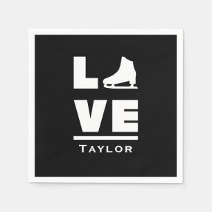 Synchronous Love And Live Figure Skating Name Text Napkin