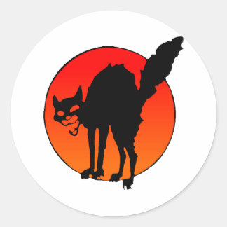Syndicalist's cat classic round sticker