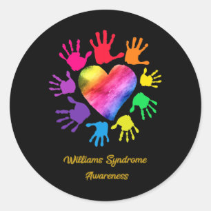Syndrome Awareness Hands Williams Syndrome Gift Classic Round Sticker