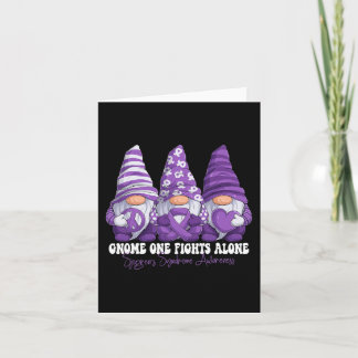 Syndrome Awareness Month Purple Ribbon Gnomies  Card