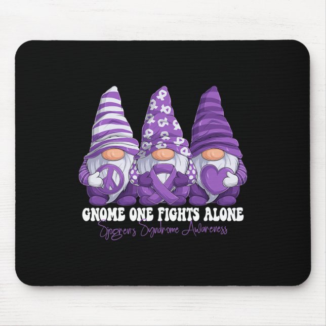 Syndrome Awareness Month Purple Ribbon Gnomies  Mouse Mat (Front)
