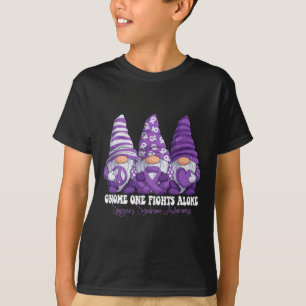 Syndrome Awareness Month Purple Ribbon Gnomies T-Shirt