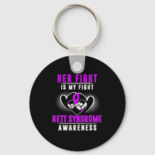 Syndrome Awareness Month Rts Purple Ribbon Girl Mo Key Ring