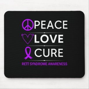 Syndrome Awareness Peace Love Cure Purple Ribbon  Mouse Mat