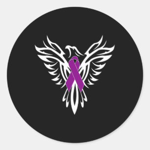 Syndrome Awareness Purple Ribbon1  Classic Round Sticker
