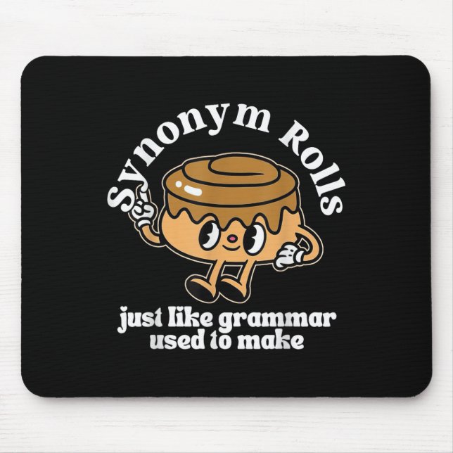 Synonym Rolls Grammar Pun Vintage Style  Mouse Mat (Front)