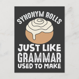 Synonym Rolls Meme English Grammar Teacher Pun Postcard