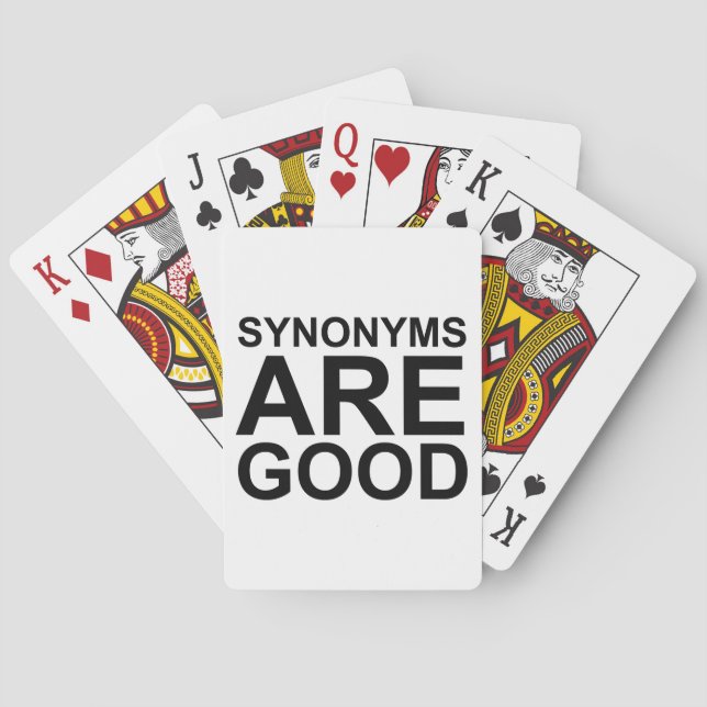 SYNONYMS ARE GOOD Rude Funny Language Joke Playing Cards (Back)