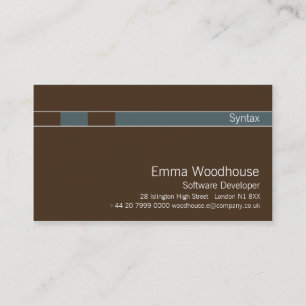 Syntax Chocolate Brown & Cadet Blue Business Card