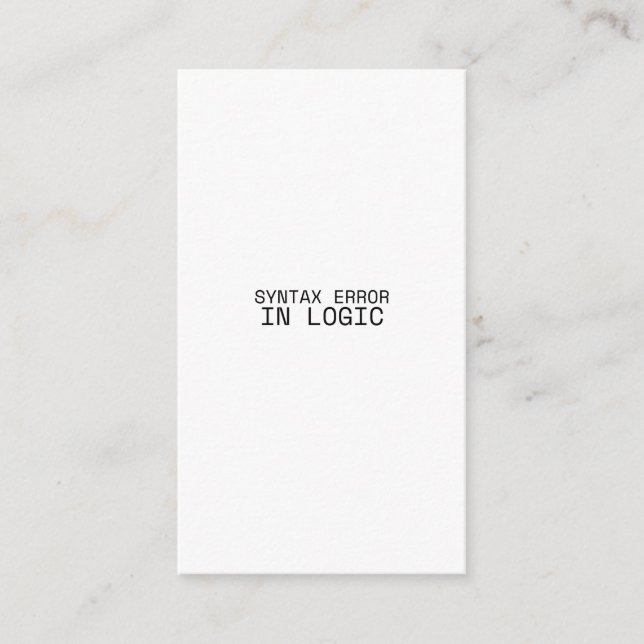 Syntax Error In Logic Minimalist Industrial  Enclosure Card (Front)