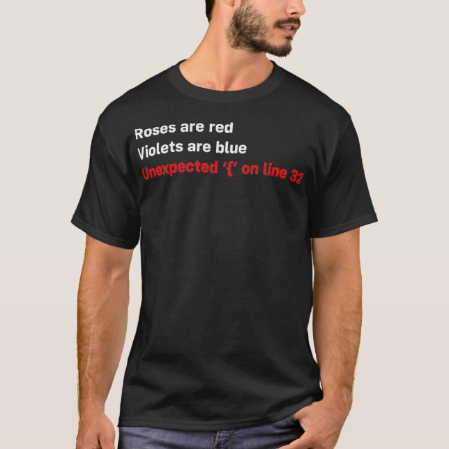 Syntax Error Tee - Programmer Roses Are Red Violet (Front)