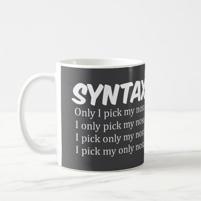 Syntax Funny Nose Picking Coffee Mug (Left)
