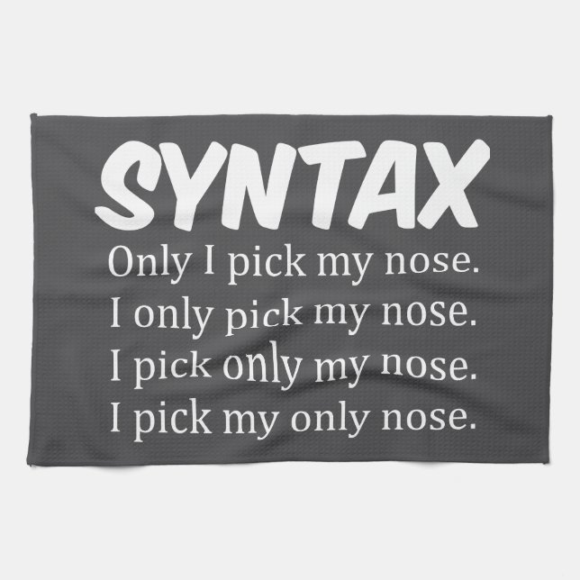 Syntax Funny Nose Picking Tea Towel (Horizontal)