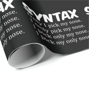 Syntax Funny Nose Picking Wrapping Paper