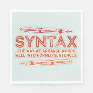Syntax Funny Sentence structure Grammar Napkin