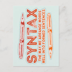Syntax Funny Sentence structure Grammar Postcard