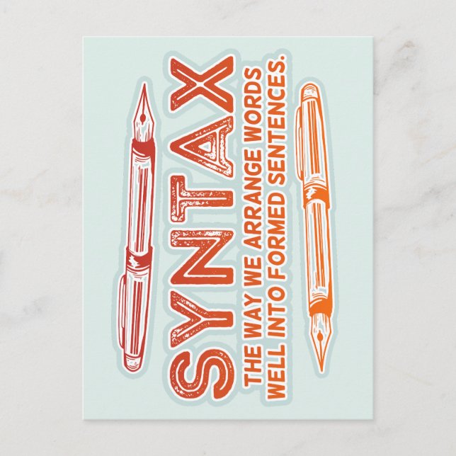 Syntax Funny Sentence structure Grammar Postcard (Front)