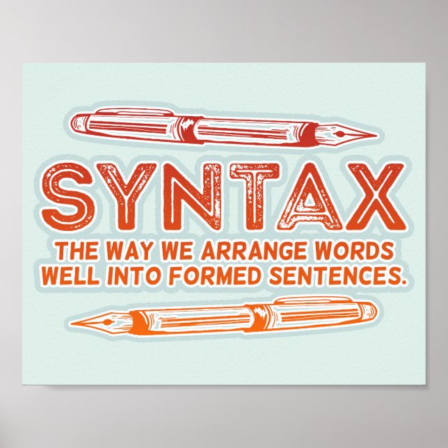 Syntax Funny Sentence structure Grammar Poster (Front)