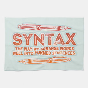 Syntax Funny Sentence structure Grammar Tea Towel