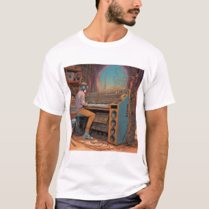 Synth Odyssey: Intricate Moebius-Inspired Musical  T-Shirt